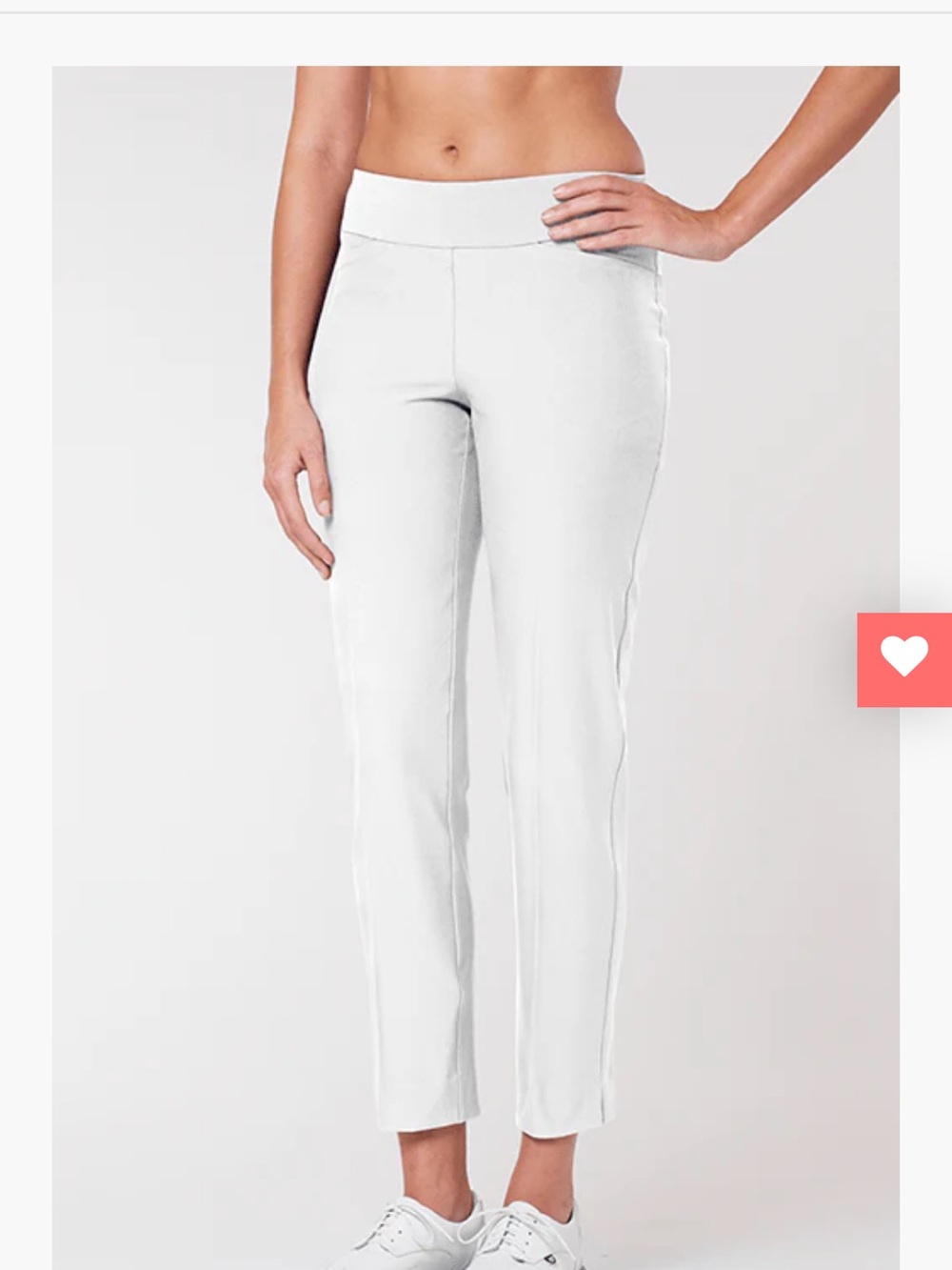 Golf Pants/Tail Mulligan White Ponte Pull-On Ankle Pants